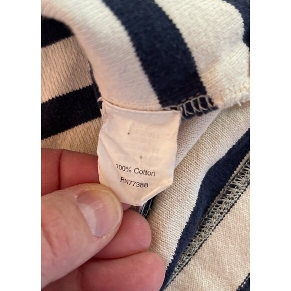 J. Crew Navy & Cream Striped 3/4 Sleeve Cotton Shirt Size S - Picture 6 of 7